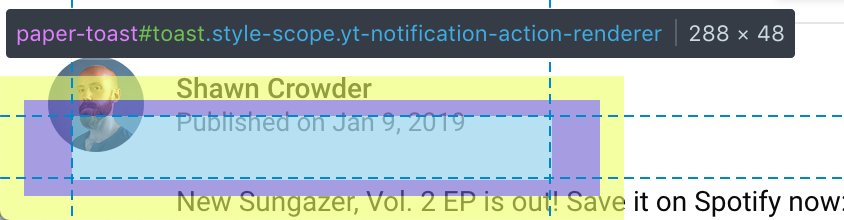 Screenshot of the bug of a toast message container overlapping the page