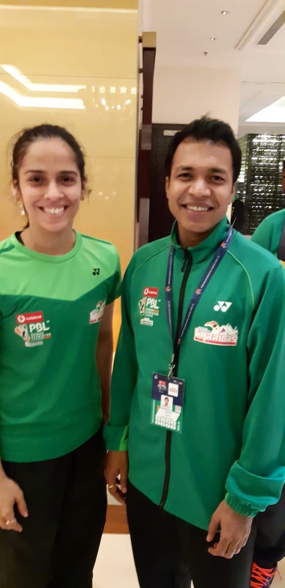 NSaina's tweet photo. Team @NEShuttlers 👍👍 for the @PBLIndiaLive ☺️ https://t.co/eOP6NxdLQM