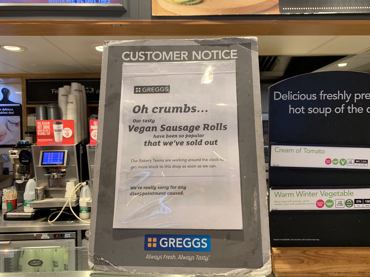 Ok, own up, who has been eating all the #vegan sausage rolls in #Maidenhead! They will be out of stock until Saturday apparently! #veganuary <a href="/GreggsOfficial/">Greggs</a>