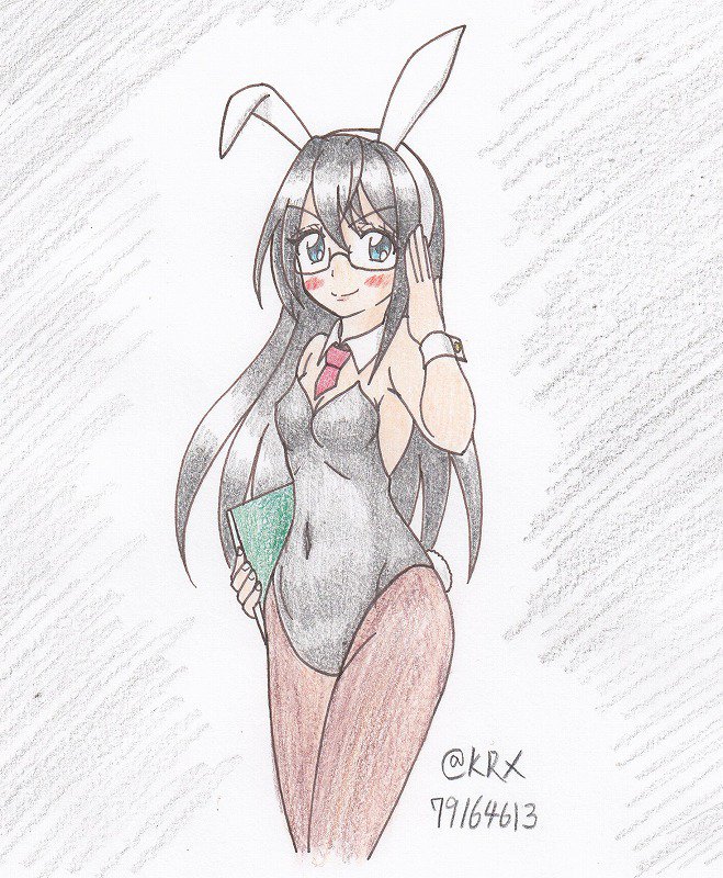 #艦これ版深夜の真剣お絵描き60分一本勝負
#艦これ版真剣お絵描き60分一本勝負_20190110
#大淀
バニーの似合う巡洋艦 