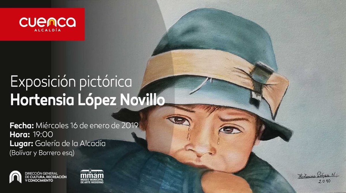 MMAMCUENCA's tweet photo. Cordialmente invitados a la Galería de la Alcaldía para disfrutar de la exposición de Hortencia Lopez Novillo. https://t.co/qRuCm7YKpO
