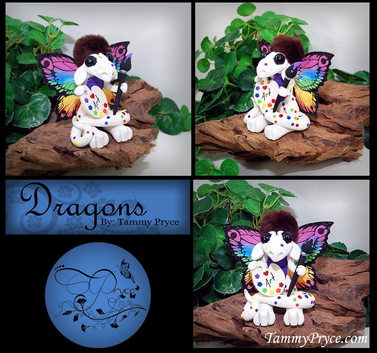 TammyPryce's tweet photo. Today's Daily Dragon is.... You guess it...Bob Ross!!   I designed this little fellow way back in July of last year.  Until today he was a show exclusive!  So he now for the FIRST TIME AVAILABLE ONLINE!
https://t.co/MyHLydD2Xb
#dragons #artforsale #homedecor #collectibles #art https://t.co/K7mliRoLlq
