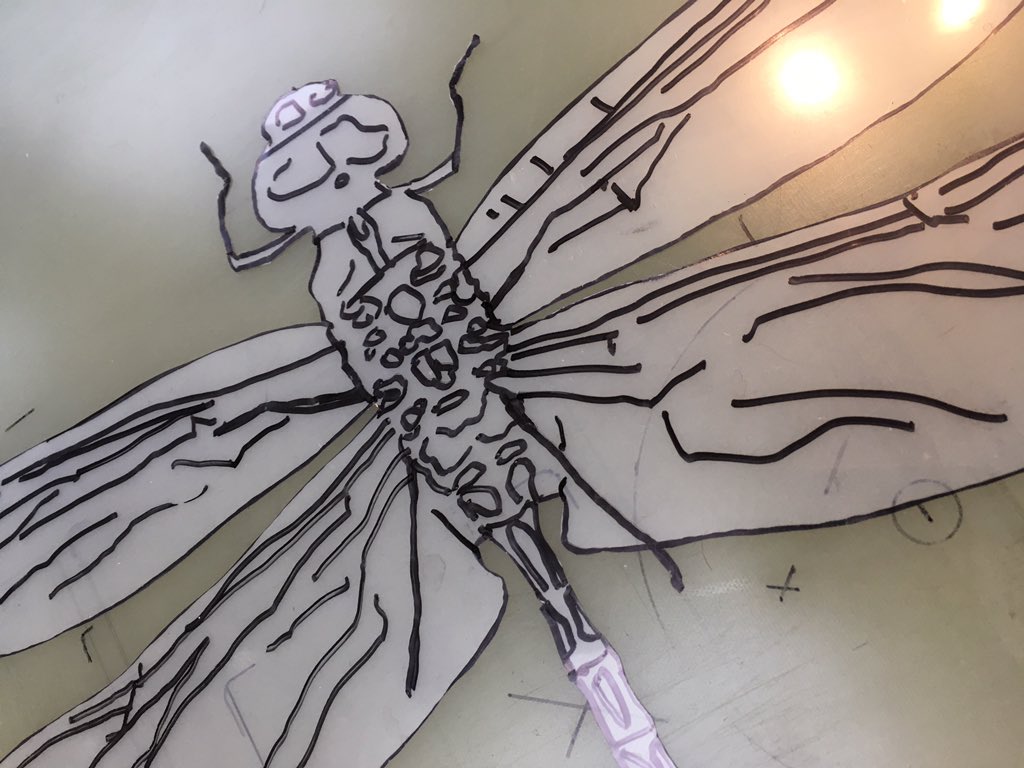 New print in progress #monoprint #dragonfly #monochrome