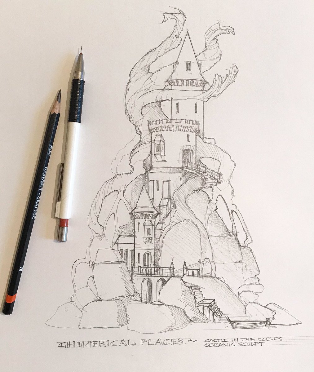 ARTSinclay's tweet photo. New work starting Monday.
‘Castle in the clouds’ ceramic sculpt.
If you buy something ceramic from me this year ..you will also get the sketch that inspired the make.👍🏼🙂
https://t.co/uLAe0D7Fcm https://t.co/3aAdv5zlrK