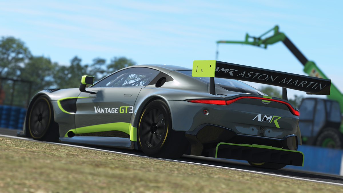 rFactor2's tweet photo. You all know, the #rFchallengers pack is supposed to have 5 cars. Lets finally have a look at the last one, another worlds first, the 2019 @AMR_Official Vantage GT3! This beauty will join the rest of the pack shortly https://t.co/LNDHF4eghS