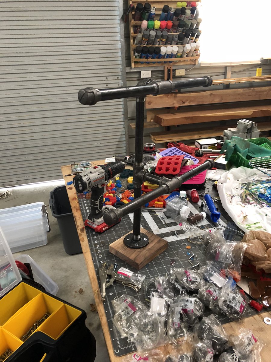 JeremyKMock's tweet photo. This is a #jewlery holder made out of #blackpipe with a wood base do you see your self using something like this let me know 
#etsy #etsyshop #etsyseller #etsyjewelry #etsyfinds #etsystore #usamade #nerd #geek #diy #diygifts #make #maker #makersgonnamake #makersmovement https://t.co/AvmaHsL1gR