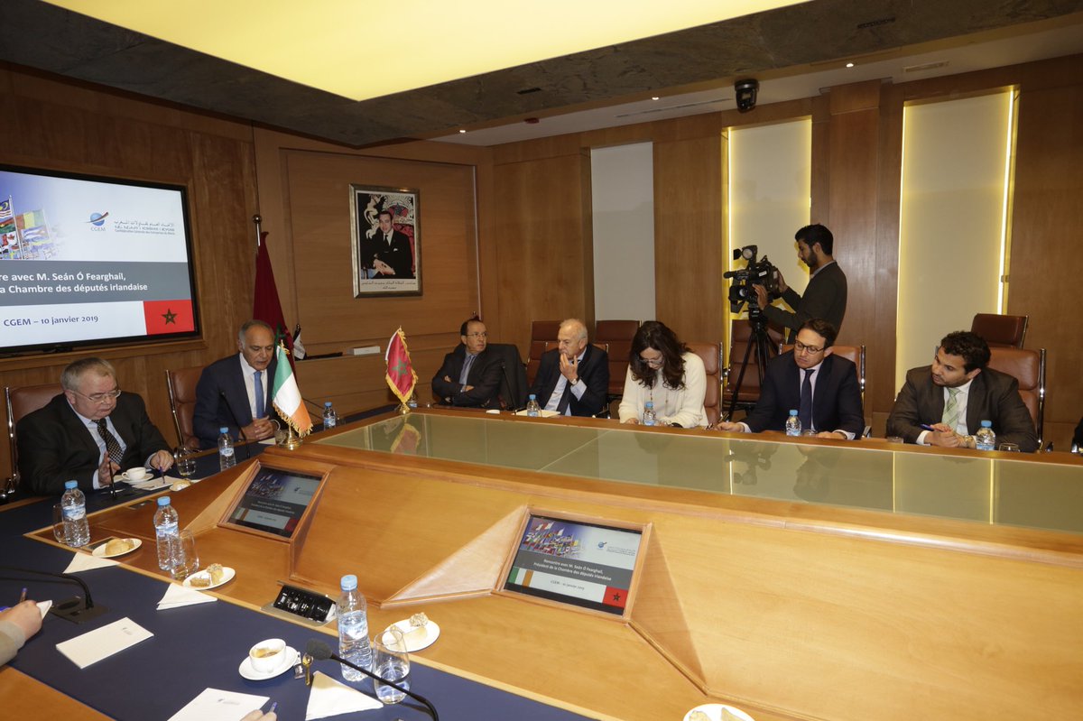 Salahmezouar's tweet photo. Ce matin avec le président de la Chambre des députés irlandaise, Seán Ó Fearghaíl. La @CGEM_MA déterminée à construire des chemins innovants pour développer les relations commerciales entre le Maroc et l’Irlande. https://t.co/M4T5IvU6mP