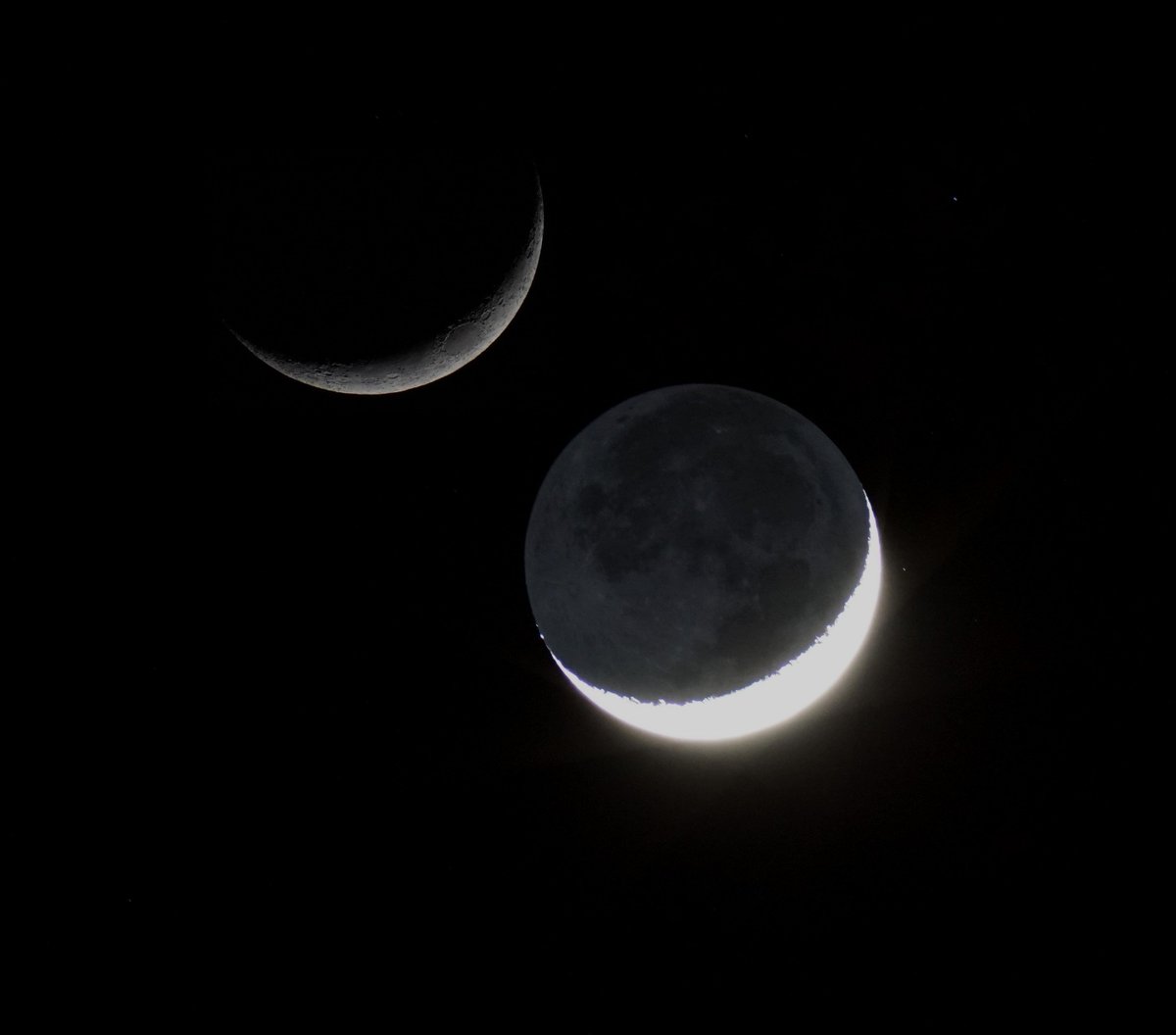 gilrostra's tweet photo. En espera del #Eclipse del próximo 21/01/2019 ajustamos nuestro equipo fotografiando la luz cenicienta de la #luna. 
#Astrophotography #cielosESA https://t.co/A99TphwC03