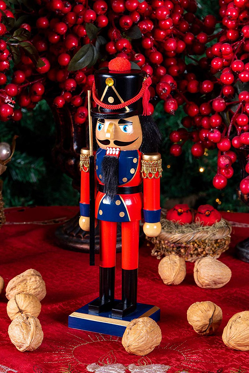 A fabulous little soldier to uphold the household. Our Soldier with Rifle Nutcracker features a red, blue and gold coat outfit and his own rifle. amzn.to/2L94CRz
