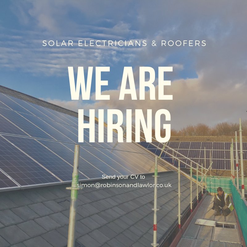Robinson_Lawlor's tweet photo. We are looking for experienced solar electricians/roofers to join our growing team. Find out more here https://t.co/kxcZM4s0Xt
#solarpv https://t.co/VXT5zNEvpi