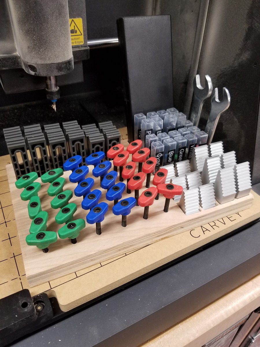 WWHSTechCoach's tweet image. 3rd iteration from @WWHSWizardPride #studentengineer Giguere works as intented. Challenge was to provide easy access &amp;amp; storage for two sets of #Carvey accessories, #success. Design was inspired by @Inventables projects. 
#pbl
#woodworking
#realworld 
#stem
#makeeverything 
#cnc