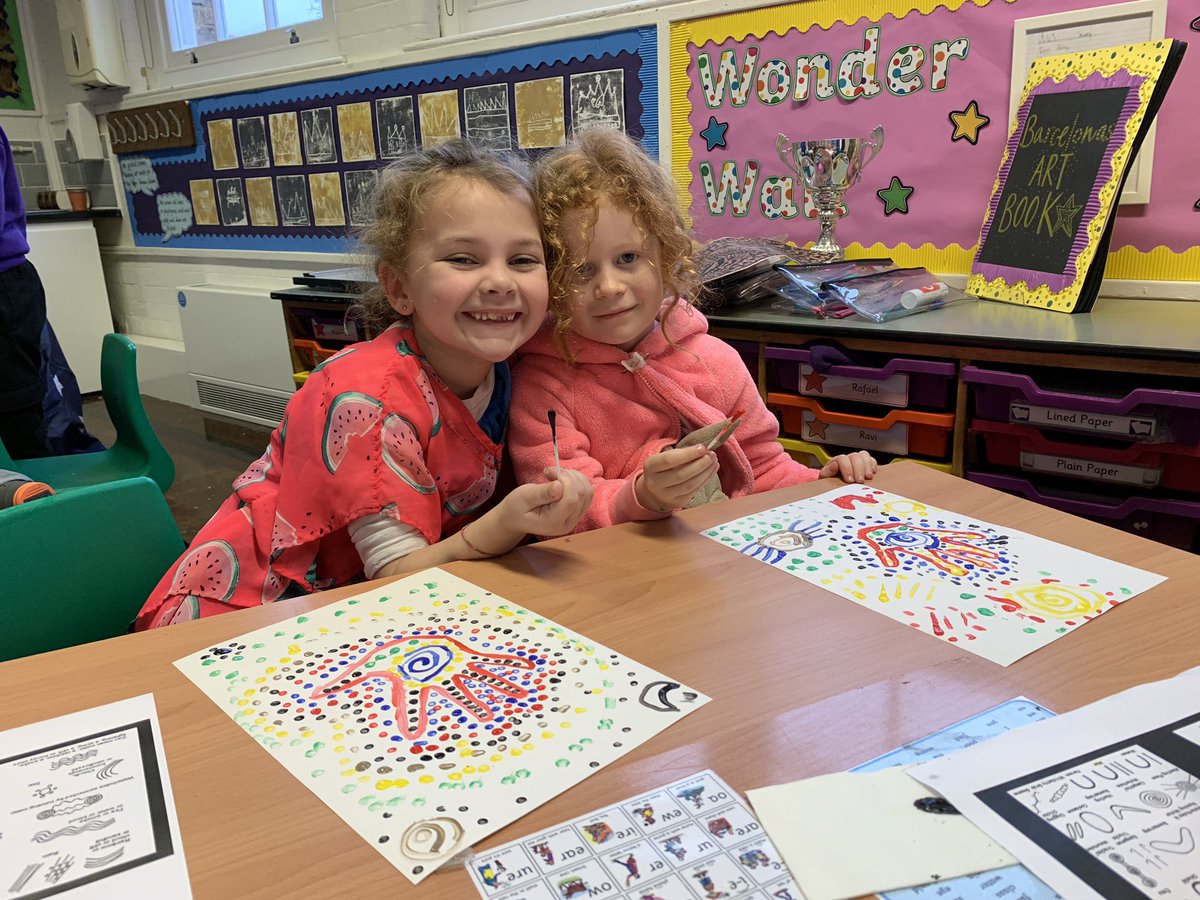 HPA_Philip_Lane's tweet image. Two of Barcelona’s incredible artists! Have a look at their wonderful aboriginal artwork. #hpaplwowday #hpaplbarcelonaclass