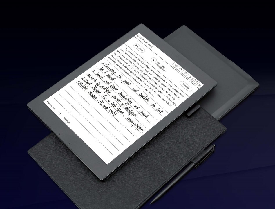 EInk's tweet image. #ICYMI one of the newest #eNotes announced @CES is the iFLYTEK AI Note! It’s one of the first eNotes w/ #AI capabilities, &amp;amp; features a 10.3“ #EInk display, speech-2-text &amp;amp; smart customer services. Read more: hubs.ly/H0g7h3n0