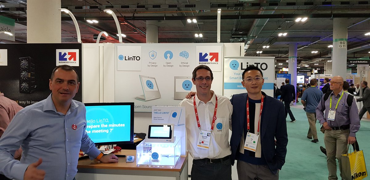 3rd day at the #CES2019.Great time for the team and <a href="/linto_ai/">LinTO.ai</a>. Looking for a internship or a position and you want to change the Smart Assistant rules... #FOSS, #PrivacybyDesign, #gafamFREE are sources of motivation &amp; inspiration, please contact me / apply jobs.linagora.com