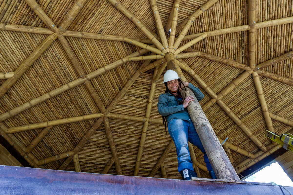 Santiago on-site! A native of #Medellin and co-founder of #Cannúa, each day he brings his passion to build and welcome you to the only boutique upscale retreat in #Colombia with a #holistic approach to #sustainability in mind.