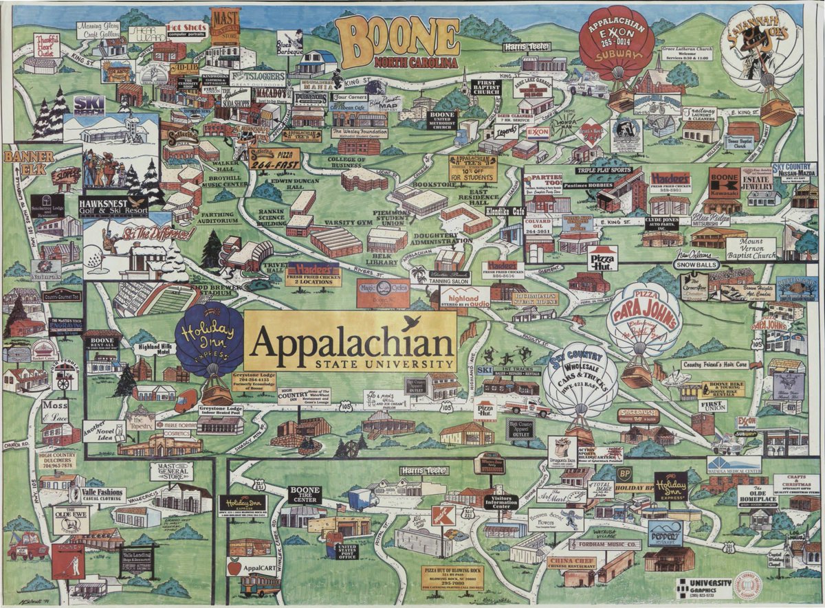 appstate's tweet image. This 1994 campus (or area) map... #TBT