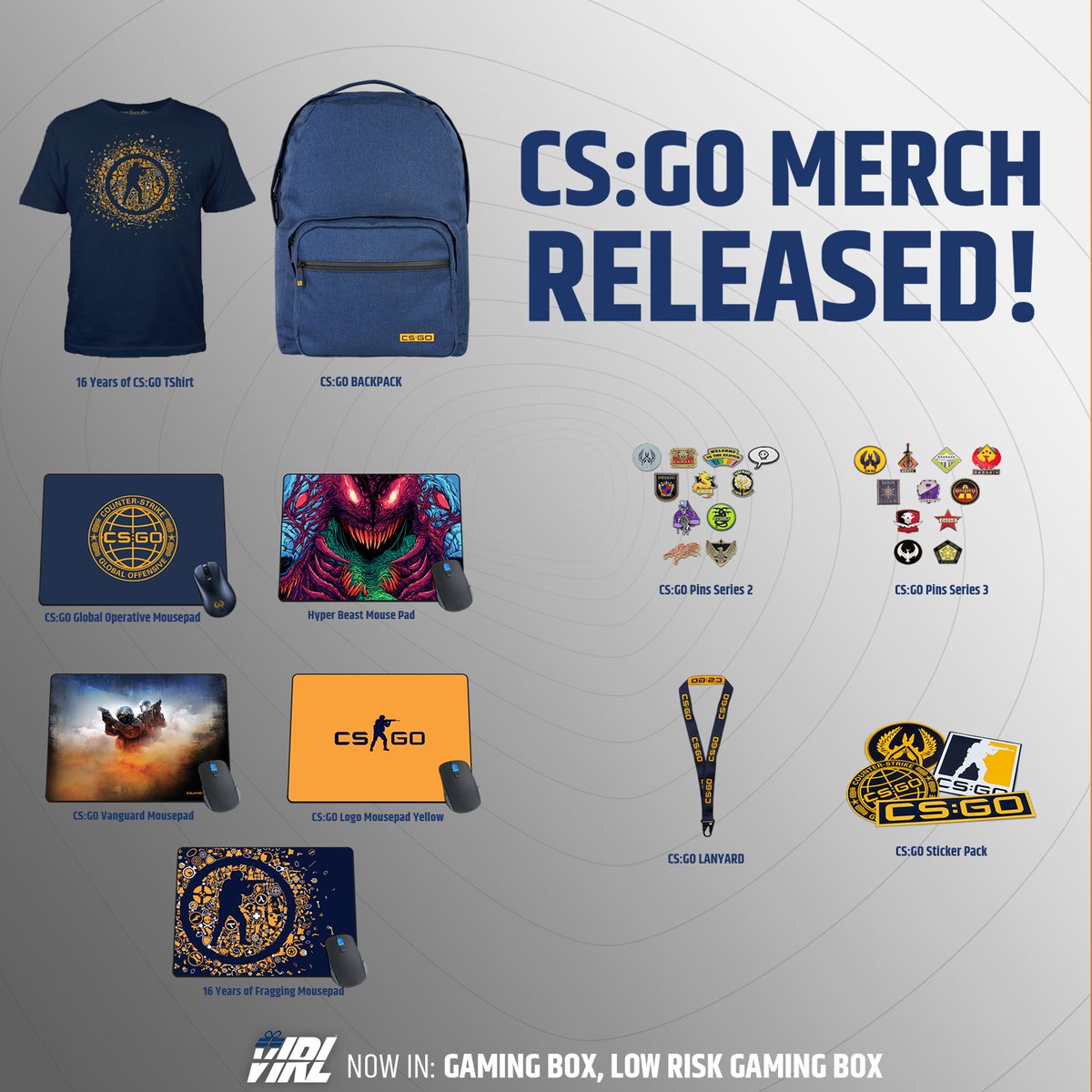 Virl New Cs Go Merchandise From The Valve Store Is Now Available In The Gamer And Low Risk Gamer Boxes Unbox Them Today On Your Favorite Virl Unboxing Site T Co Ieeshjdhcd