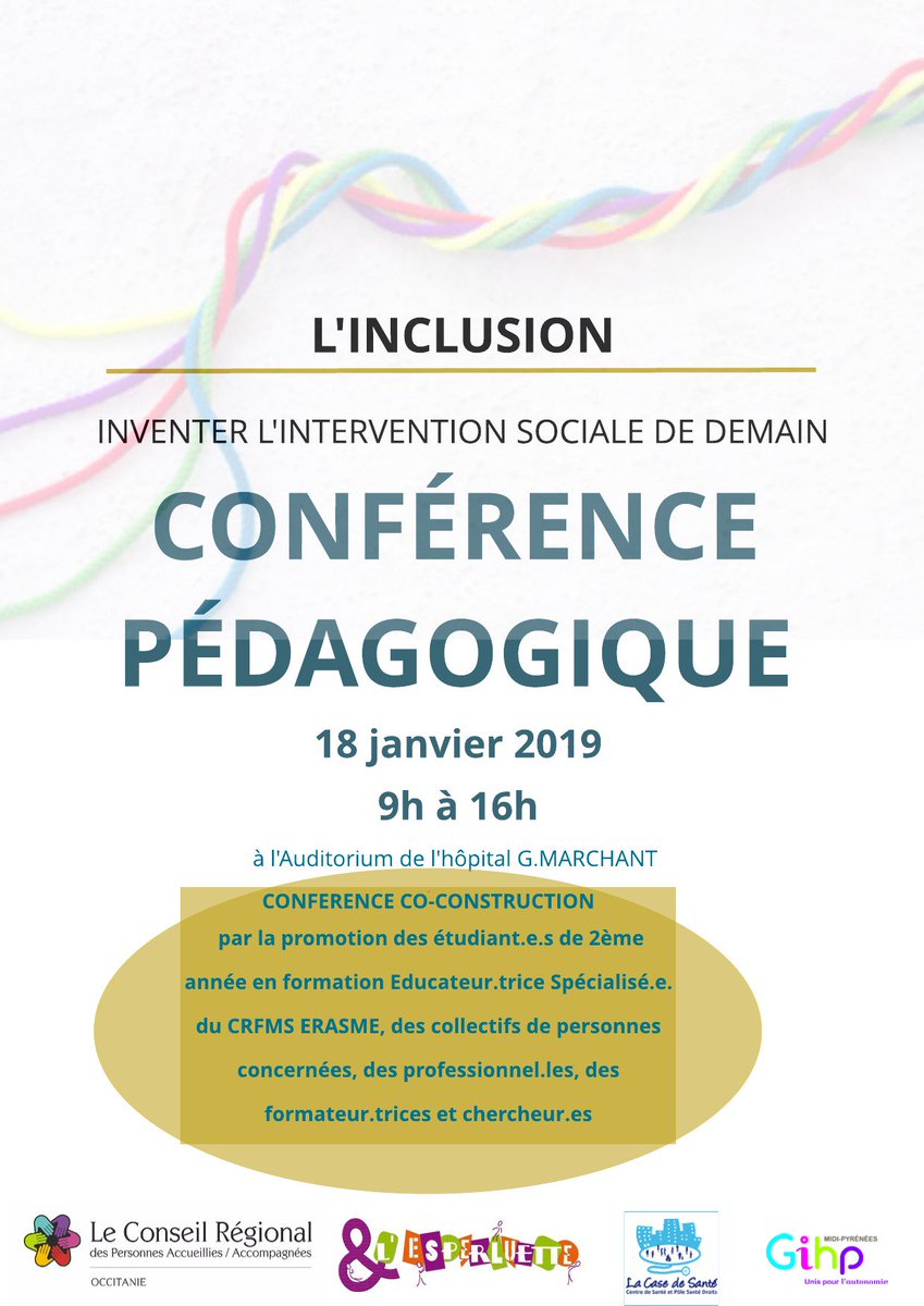 ErasmeITS's tweet photo. Le programme détaillé de la conférence pédagogique sur l'#inclusion : inventer l'intervention sociale de demain est en ligne. Bonne inscription sur le site du @CRFMSErasme   https://t.co/S1aRKiRI7V. @faire_ess https://t.co/gweN9UOkFi