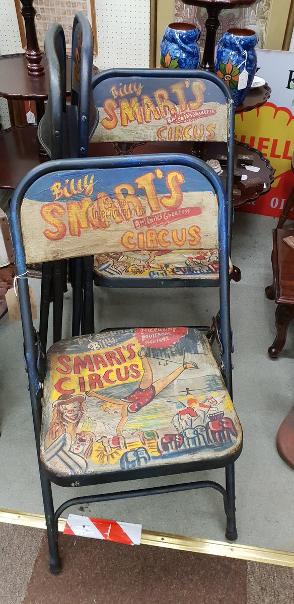 Set of four #Circus #foldingchairs #Chairs available @HungerfordArcad #retro #handpainted if you're looking for something different this is going to be it