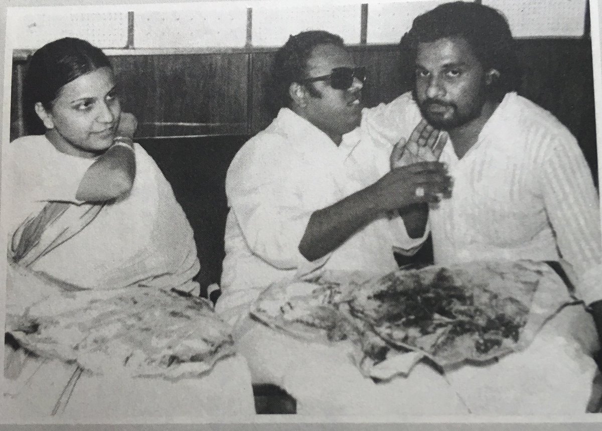 With singer Hemalatha, and the incredibly talented Ravindra Jain. Remember ‘Jab deep jale aanaa..’? Remember those classics like ‘Thaalippoo peelippoo...’ and Kaalidasante Kavya bhaavanaye..’from ‘Sujatha’?He was a blind man.