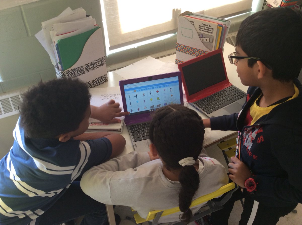MsEarleTeacher's tweet image. Our first attempt at group #coding in @Scratch, prepping for #CodingQuest @TLPCanada #peel21st #peel21st @PeelSchools