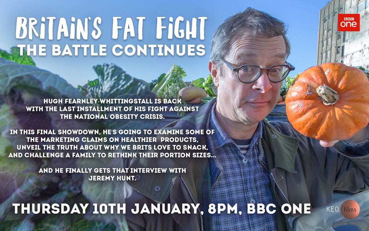 sugarsmartuk's tweet photo. .@MattHancock we hope you tuned in to watch #BritainsFatFight tonight. We'll be watching you to make sure that bold proposals in Govt's Obesity Strategy become BOLD ACTIONS to fight this epidemic, protect our children and help save our NHS. @HughFW https://t.co/va5UzuPyPF