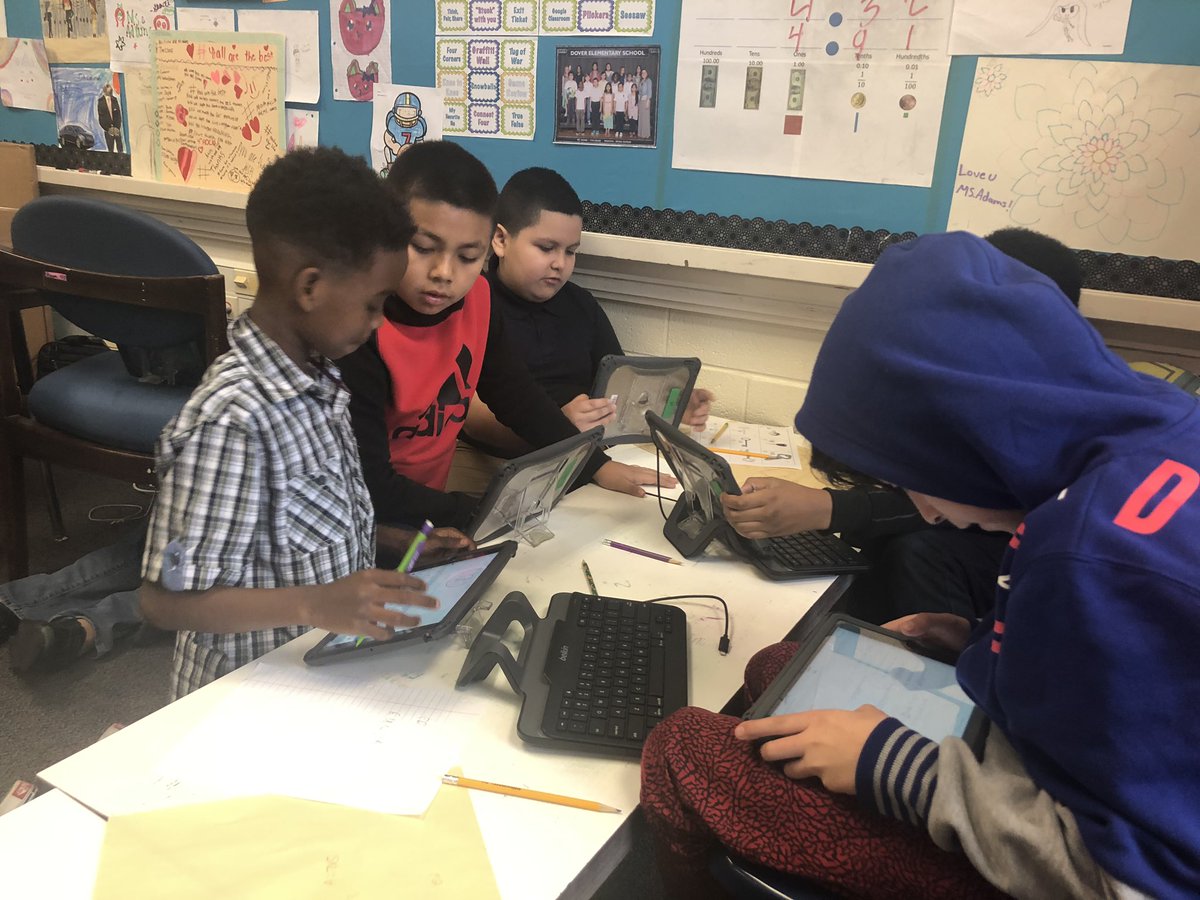 BallastShawna's tweet photo. These Dover Dolphins are learning about perimeter through a digital breakout! Great student engagement! @brona_hudson @DoverElementary #risdconnects https://t.co/iEgAIcyTAJ