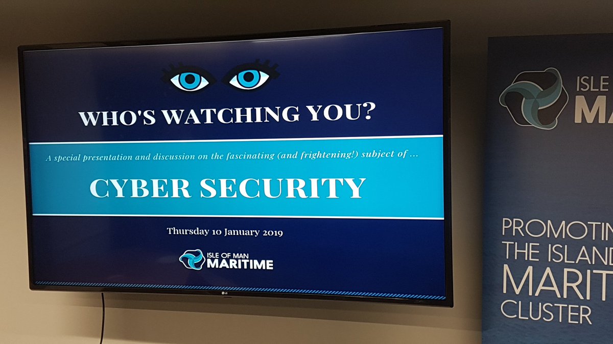 IoM_Maritime's tweet photo. Who's watching you? ... We are about to find out as we kick off our first member event of 2019! Let's talk Cyber security!! #IOMM #IOMSF #IOMMaritime #riela #kpmgiom #oceanweb #cybersecurity @KPMGIM https://t.co/N3bbjN99Ix