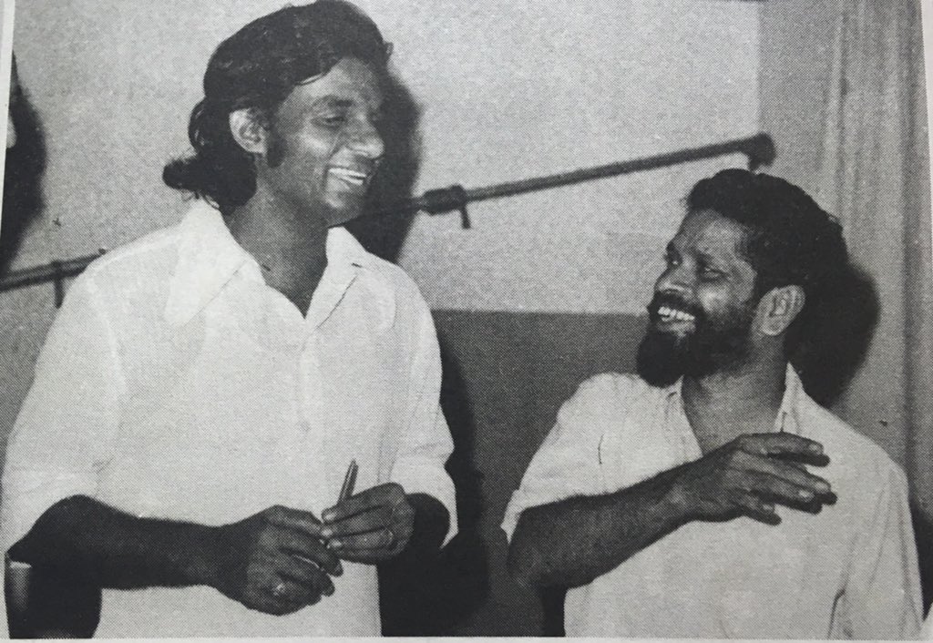 With M.K. Arjunan. Yes. ‘Paadaatha veenayum paadum...’