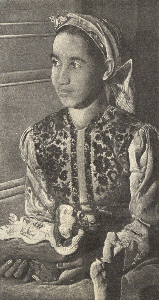 Baya Mahieddine (born Fatima Haddad, 1931-1998, Bordj El Kiffan, Algeria) was a self-taught Algerian artist. Orphaned at age 5, she worked on her grandmother’s farm & was discovered by Aimé Maeght (French art collector) who noticed her clay figurines & drawings.  #art  #algeria