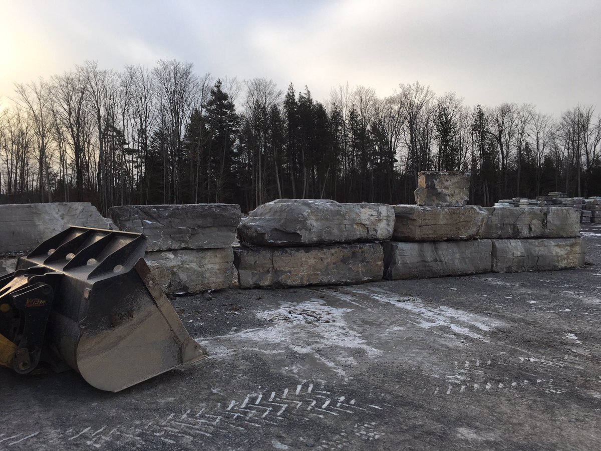 Armour Stone staged for our next shoreline restoration project. Average of 5 tonne a piece.  We ❤️ Rock!