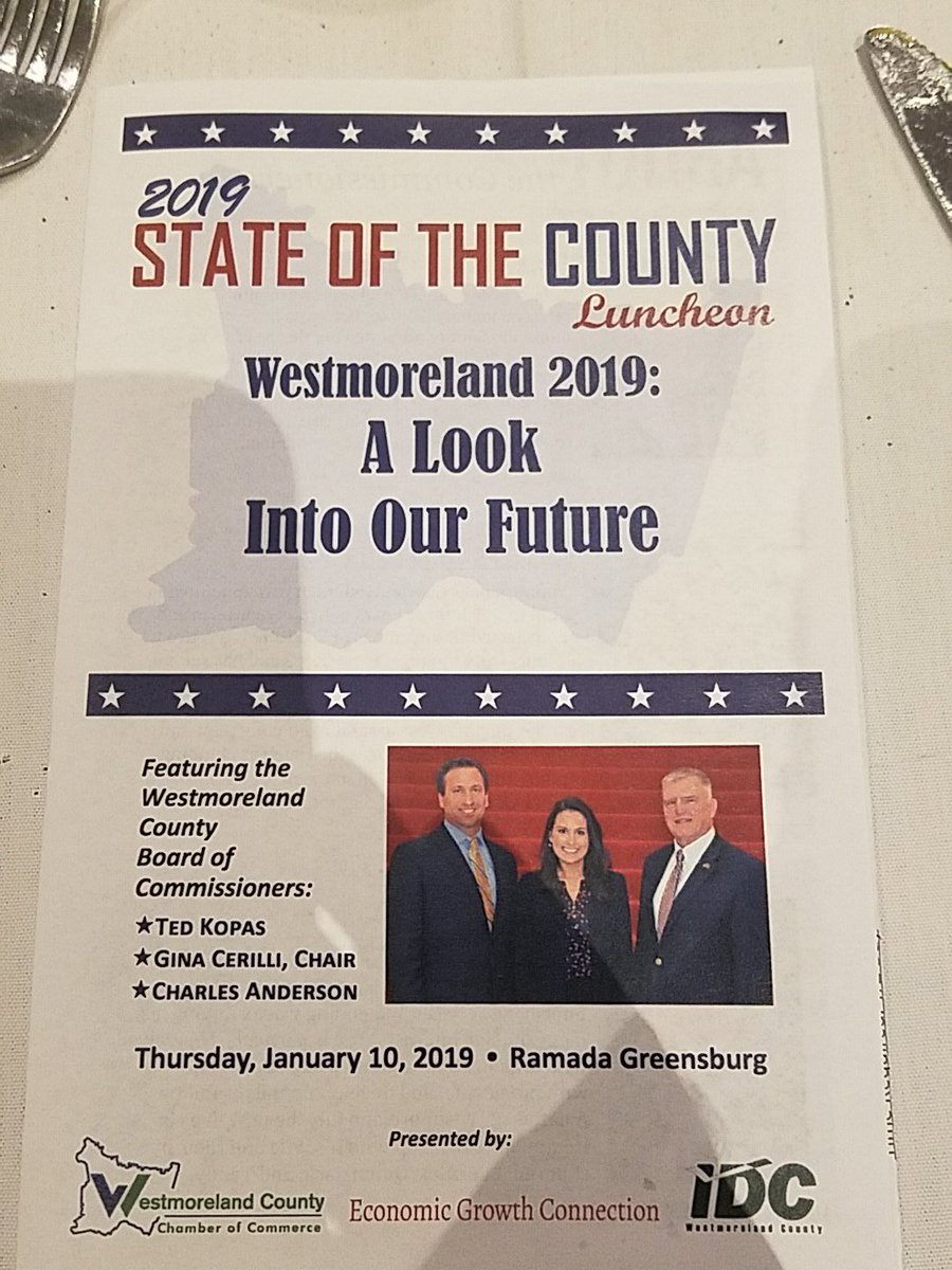 Enjoying the State of County luncheon organized by @WestmoCoChamber.  Our county has a bright future ahead.