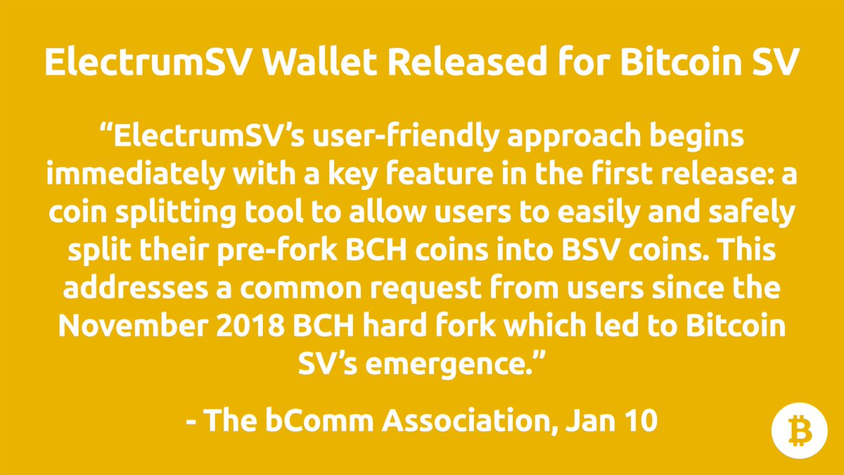 _BitcoinSV's tweet photo. "We are pleased to announce the ElectrumSV wallet for #BitcoinSV. The original Electrum wallet was created for the BTC chain, and is considered one of the top Bitcoin wallets." – @bCommWorld

Continue reading: https://t.co/MGn22fImhv
Download: https://t.co/cdjZG9dSAM https://t.co/b98zSe7QpE