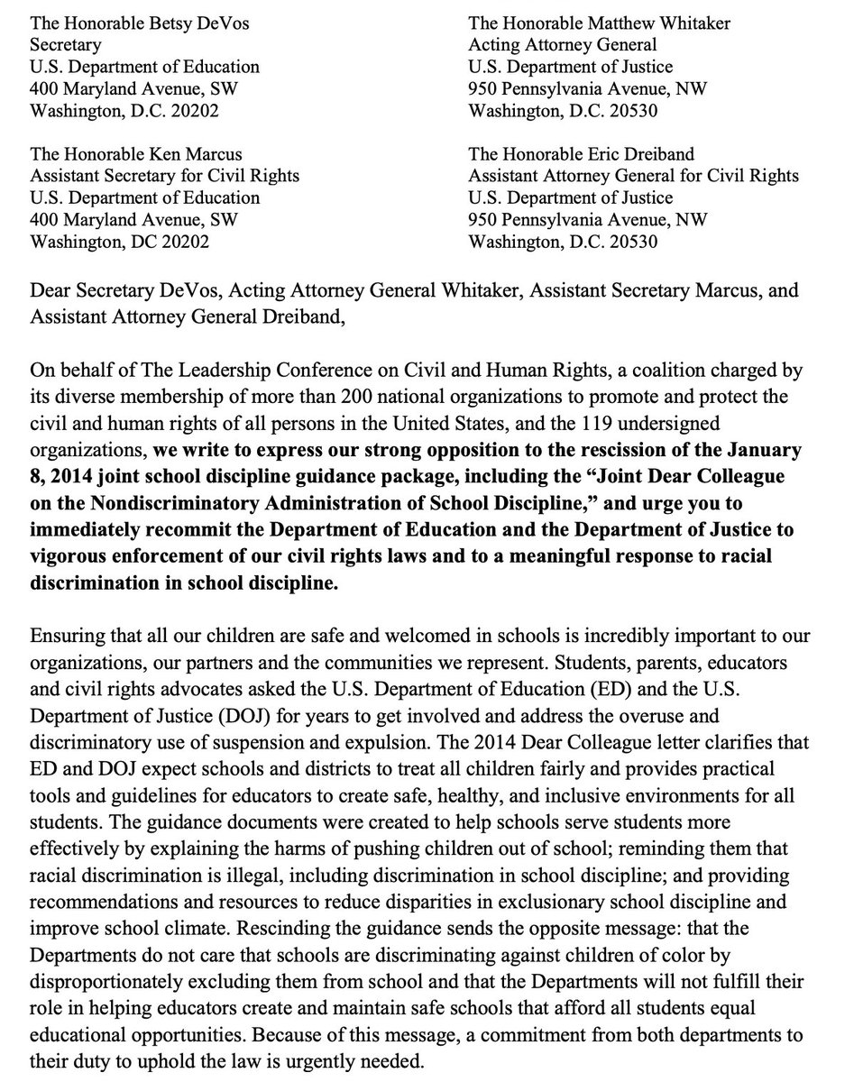 Civil Rights Groups Demand Trump Administration Vigorously Protect Students from Discrimination