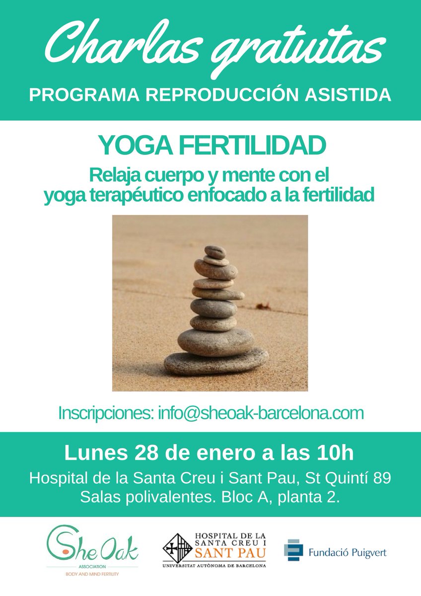 SheOakAsso's tweet photo. YOGA FERTILIDAD: clase gratuita en @HospitalSantPau - 28/01 a las 10h
Relájate y cuídate con el #yoga terapéutico, tu mejor aliado durante la #reproducciónasistida
Reserva tu plaza: info@sheoak-barcelona.com

#fertilidad #infertilidad #yogafertilidad https://t.co/lrSZIIWFZz