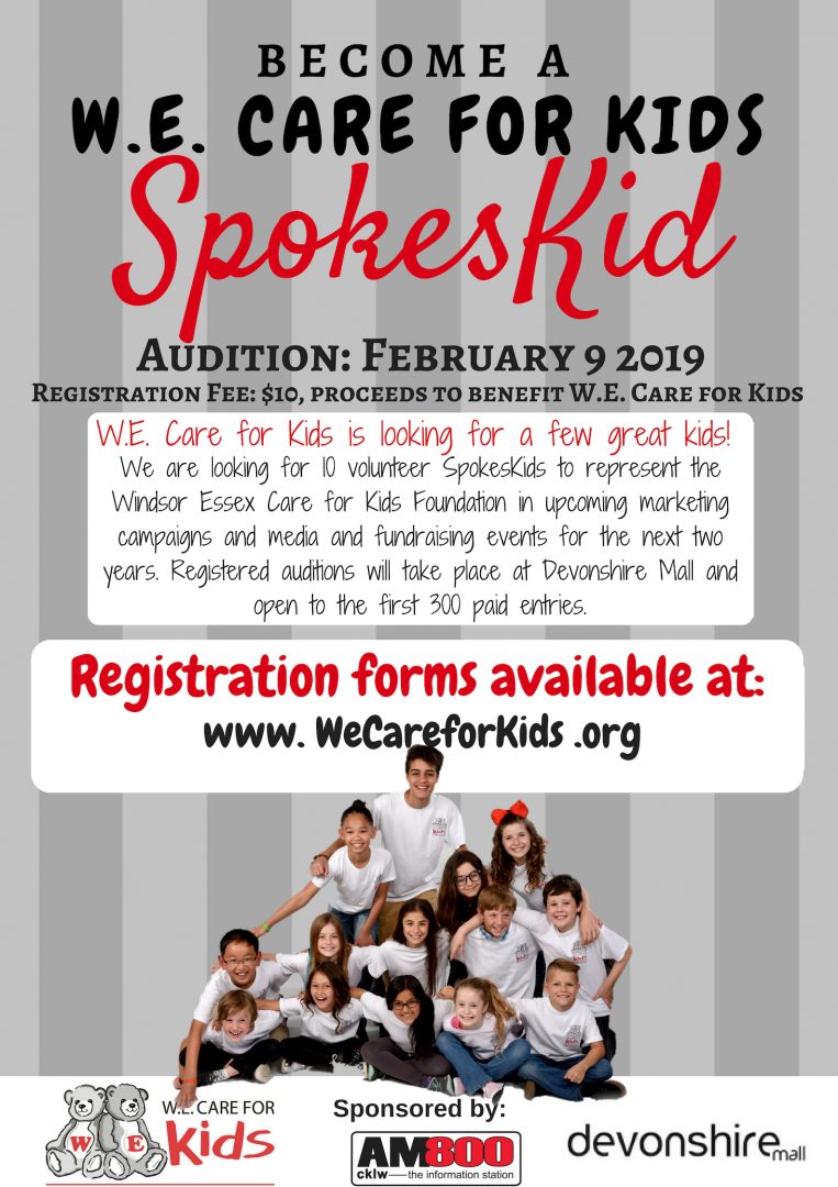am800_cklw_'s tweet photo. The @WECare4KidsFDN is holding their annual #SpokesKid Search this Saturday @devonshiremall! $10 registration is available at https://t.co/k0V08lQ1gS. Don't forget to stop by and see the A-Team while you're there for a chance to win tickets to @Cirque Corteo at the WFCU Centre! https://t.co/fU4ScW6fYx