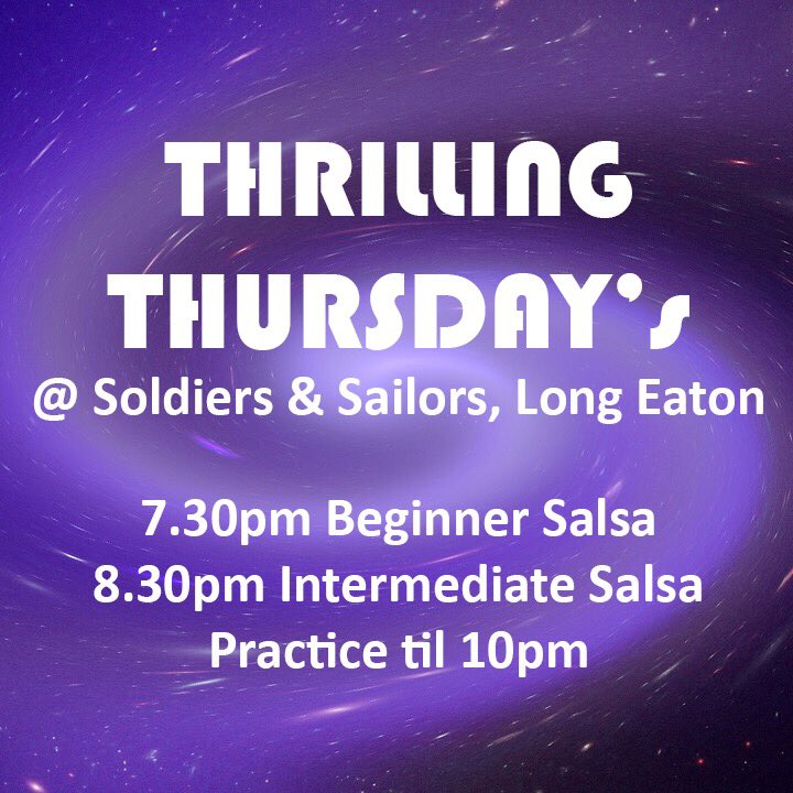 Absolutesalsa's tweet photo. Last but not least it's our Thursday night at Soldiers & Sailors, & we're THRILLED to announce the start of a new beginner salsa course @ 7.30pm Then Lee will be putting our top class through their paces in the Intermediate Salsa @ 8.30pm
#absolutesalsa #salsadancing #longeaton https://t.co/qODyLGqfbP