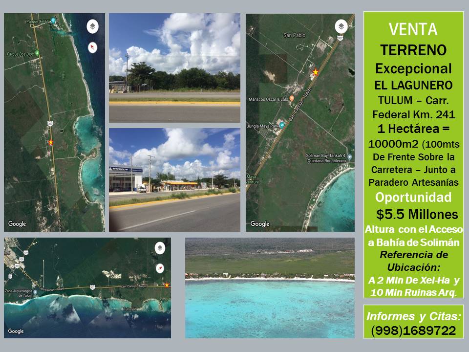 wviviendas (@wviviendas1) on Twitter photo RT #Super #oportunidad #Venta #Terreno #Tulum - 1 Hectarea (100mts Frente Sobre Carretera Federal)Km. 241 - $ 5,500,000 Cel. 9981689722 #Felizjueves #Buenjueves #jueves #Cancun <a href="/CancunLike/">CANCÚN LIKE</a> <a href="/Cancunflash/">Cancun Flash</a> <a href="/AltavozCancun/">Altavoz Cancún</a> <a href="/Promos_Cun/">Promos Cancun</a> <a href="/promoscancun/">#PromocionesCancun</a> <a href="/cancunvyr/">Cancun Venta, Compra</a> <a href="/VivoEnPlayaDC/">Vivo en Playa del Carmen</a> <a href="/VivoCancun/">VivoCancun</a> RT #Super #oportunidad #Venta #Terreno #Tulum - 1 Hectarea (100mts Frente Sobre Carretera Federal)Km. 241 - $ 5,500,000 Cel. 9981689722 #Felizjueves #Buenjueves #jueves #Cancun <a href="/CancunLike/">CANCÚN LIKE</a> <a href="/Cancunflash/">Cancun Flash</a> <a href="/AltavozCancun/">Altavoz Cancún</a> <a href="/Promos_Cun/">Promos Cancun</a> <a href="/promoscancun/">#PromocionesCancun</a> <a href="/cancunvyr/">Cancun Venta, Compra</a> <a href="/VivoEnPlayaDC/">Vivo en Playa del Carmen</a> <a href="/VivoCancun/">VivoCancun</a>
