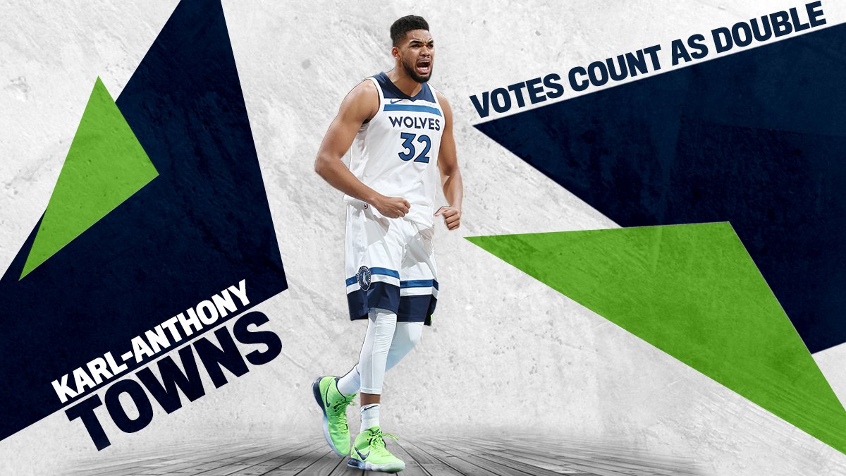 Timberwolves's tweet image. |￣￣￣￣￣￣￣￣￣￣￣|
                 KAT 
           should be an
               All-Star
|＿＿＿＿＿＿＿＿＿＿＿| 
                \ (•◡•) / 
                  \      / 
                    ---
                    |   |

🌟 Vote @KarlTowns » bit.ly/2CR0iE8 🌟