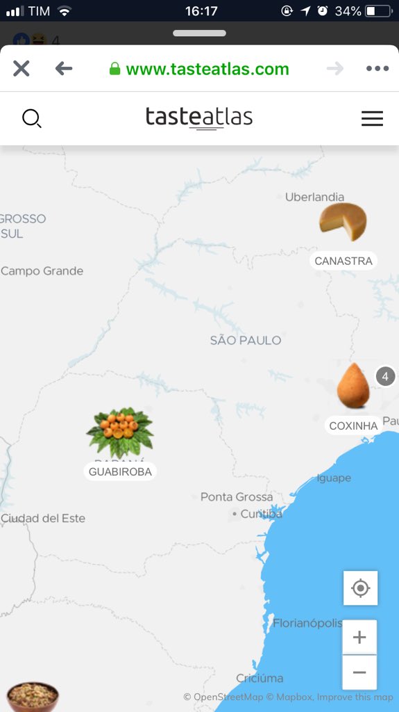 TMinamihara's tweet image. Algo de errado não está certo. No mapa de comida do mundo #tasteatlas mostra que #Gabiroba é típico do #Paraná. #nuncanemvi