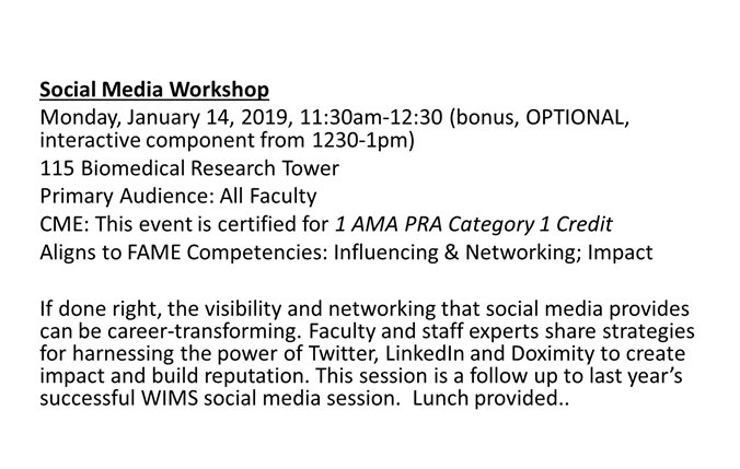 CArnoldMD's tweet image. Join us to learn how your phone can advance your career. All welcome! Register by Jan11 bit.ly/2QzmJBr. Session builds off last year's session w/review + gearing activity for P&amp;amp;T, including on CV/dossier, &amp;amp; interactive component. No experience required! #FAME #FASTPath