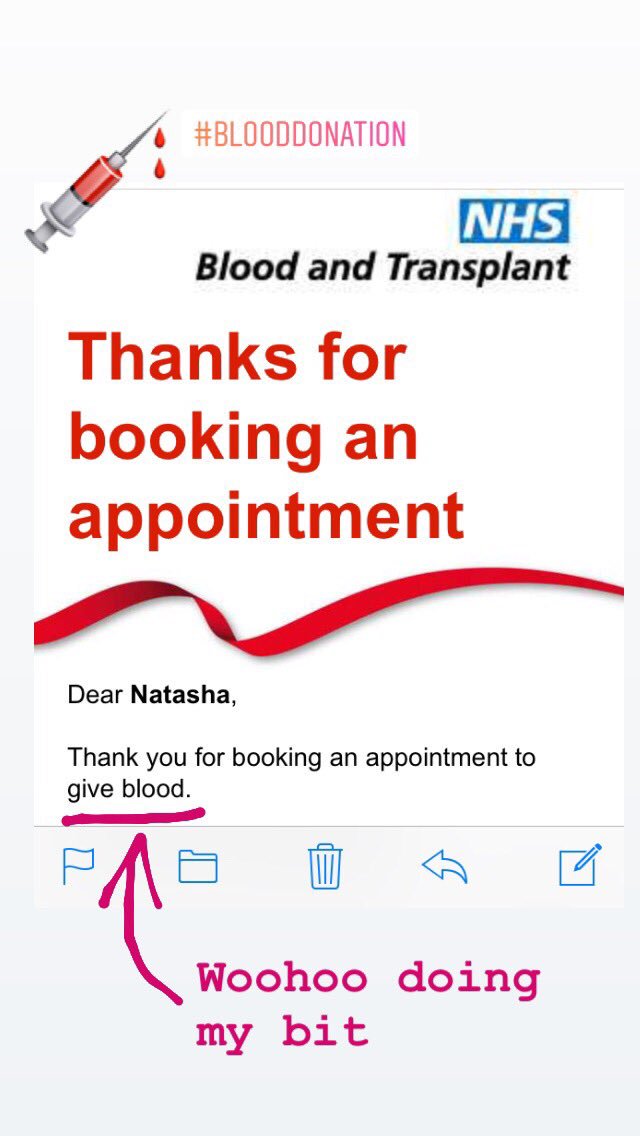 TashPUNC's tweet photo. Today I booked in to the next Blood Donation appointment in Plymouth 😬 little scared but so worth it #blooddonor #donateblood #helpingothers #studentnurse https://t.co/YXJgmIamRm