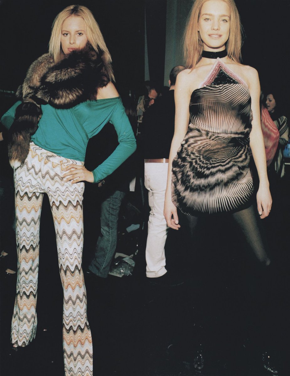 auisslau's tweet photo. Scan By Me - @karolinakurkova with Natalia at Missoni Fall 2003 backstage.
(Scanned from ELLE HK September 2003) https://t.co/CbBgB6tTdq