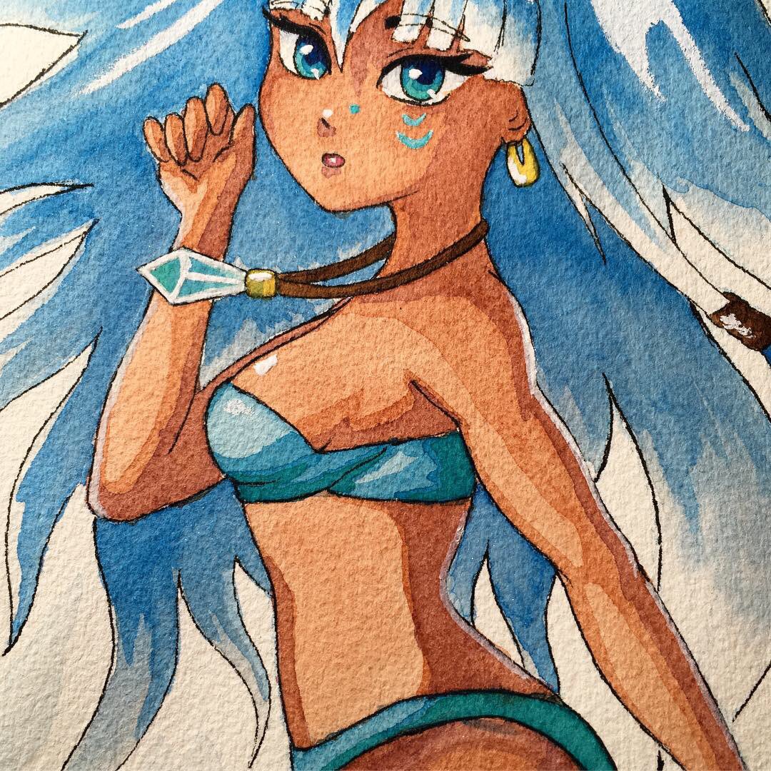 _IMNL_'s tweet photo. Watercolor Kida. I’ve said it once and it still reigns true. I will never get tired of creating Kida art. Especially after meeting a little girl a few yrs ago at a con who was so shocked and happy to see Kida art on my table. She reminds me of why I keep doing what I do. https://t.co/ZegphEBROR