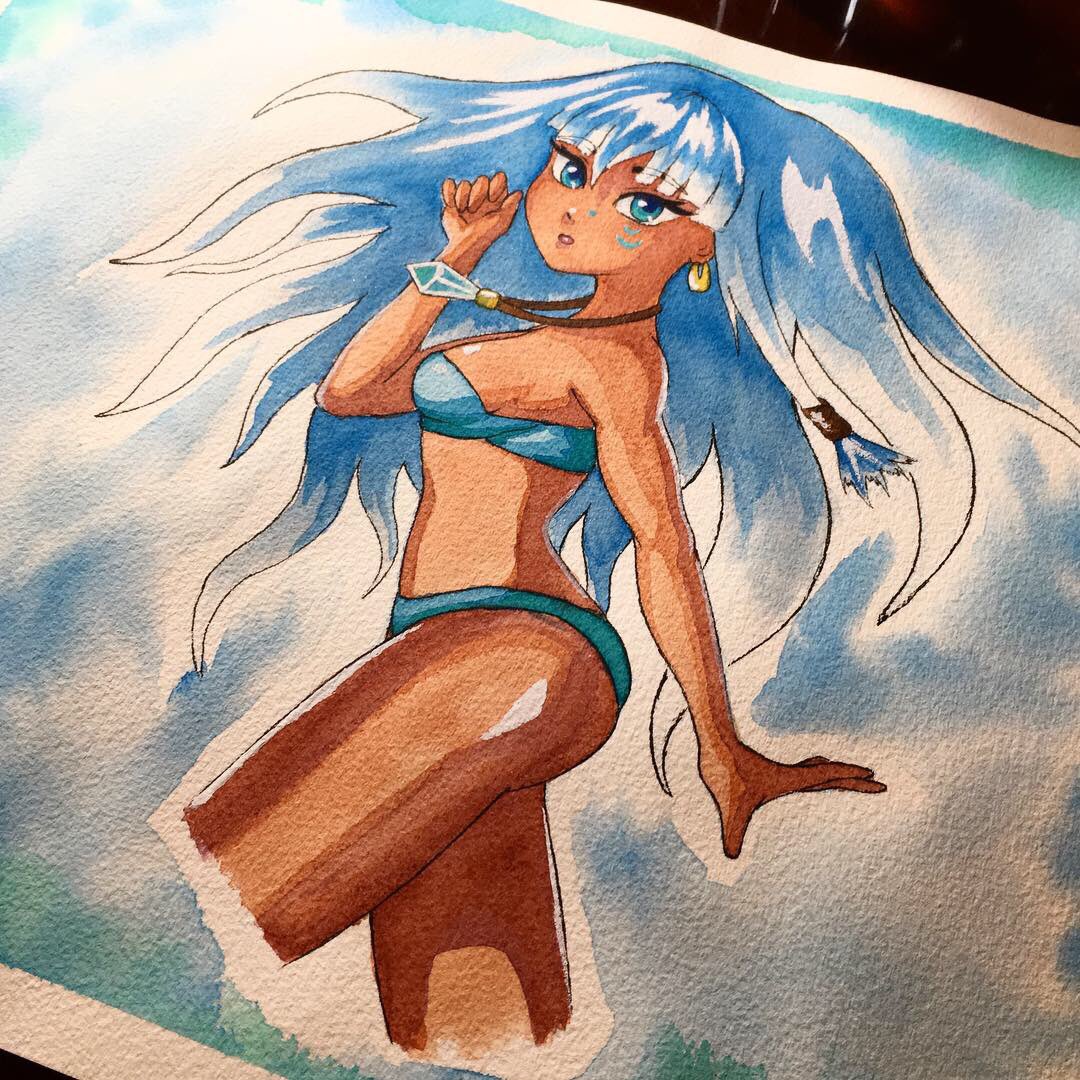 _IMNL_'s tweet photo. Watercolor Kida. I’ve said it once and it still reigns true. I will never get tired of creating Kida art. Especially after meeting a little girl a few yrs ago at a con who was so shocked and happy to see Kida art on my table. She reminds me of why I keep doing what I do. https://t.co/ZegphEBROR