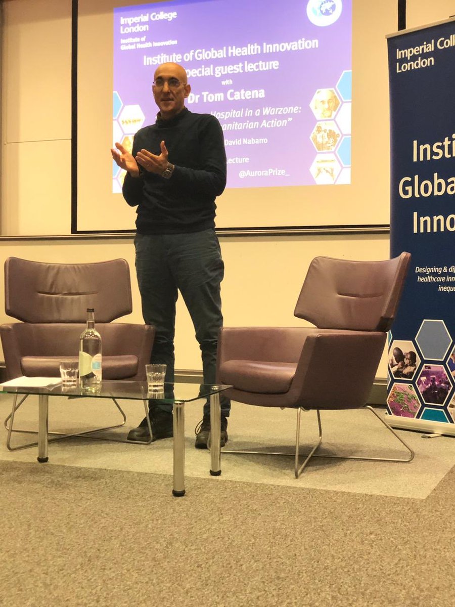 AuroraPrize_'s tweet photo. “It’s hard to be effective in public health without a degree of trust with the community. The people need to see that you’re going to stick around in good times and bad”, Chair of Aurora Humanitarian Initiative @CatenaTom #IGHILecture https://t.co/lTXqIrc7YF