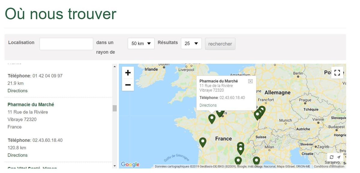 cosmesoins's tweet photo. Cosmesoins
4 janvier, 17:55 · 
Nous avons le bonheur de vous annoncer que la Pharmacie du Marché à Vibraye (72320) distribue nos #Gelsaloevera ! 
Pharmacie du Marché,
11 Rue de la rivière
72320 VIBRAYE
France
02.43.60.18.40 https://t.co/FGqPBS3W7S
