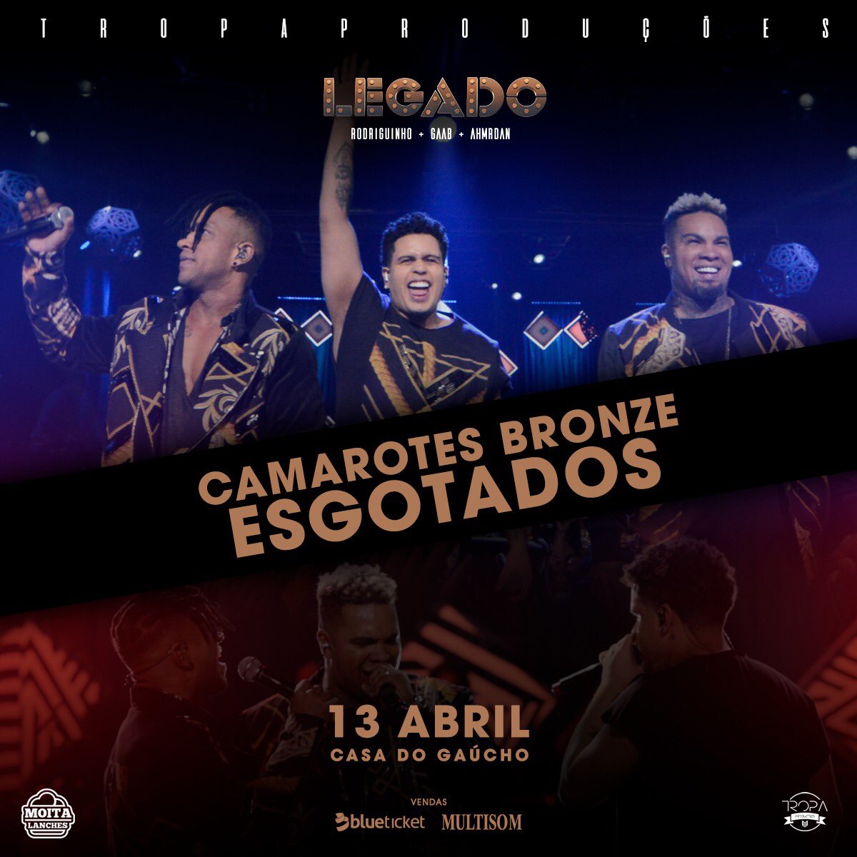 troopeventos's tweet photo. BOOOM 🧨💥
CAMAROTES BRONZE ESGOTADOS para o Samba da Tropa com Lançamento Exclusivo do DVD #Legado !
#SegueATropa #AhMrDan #Gaab #Rodriguinho #BoomExplodiu #TropaProduções https://t.co/G8vli7Y0kI