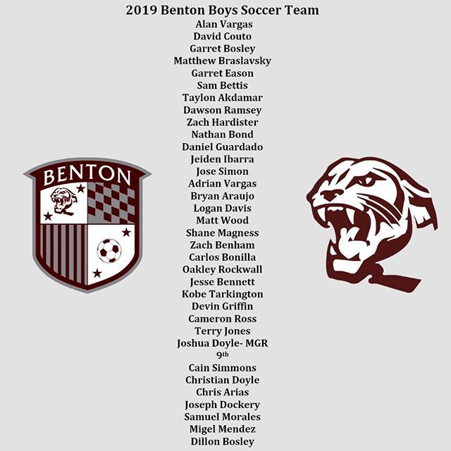 BentonARSoccer's tweet photo. Congratulations to the following men for making the 2019 Benton Panther Soccer Squad. #bentonpanthersoccer #leaveyourmark #titletime https://t.co/Iezeq5SUAj
