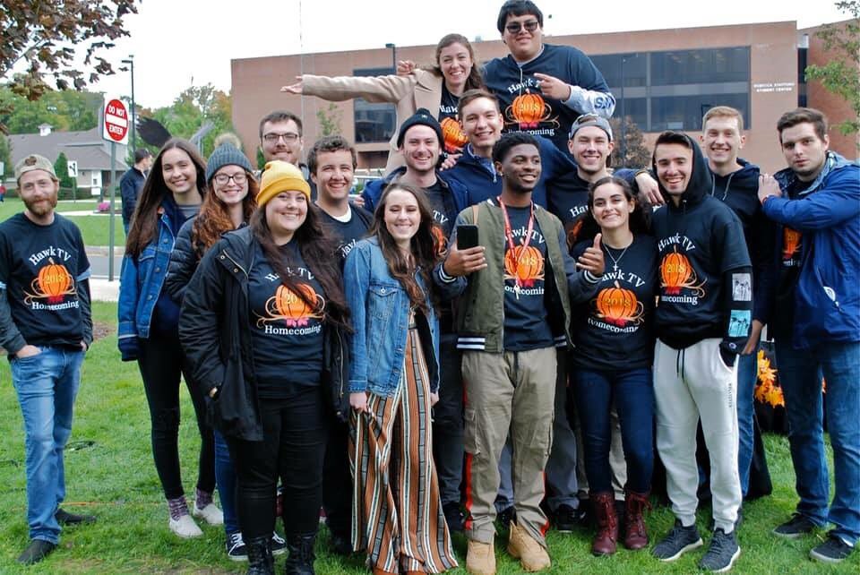 HawkTV12's tweet image. Here were some of the bigger events at Hawk TV last semester. We can’t wait for more fun events this Spring! Definitely don’t miss out on getting involved✨